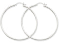 FJC Finejewelers 14k White Gold 2mm Round Hoop Earrings