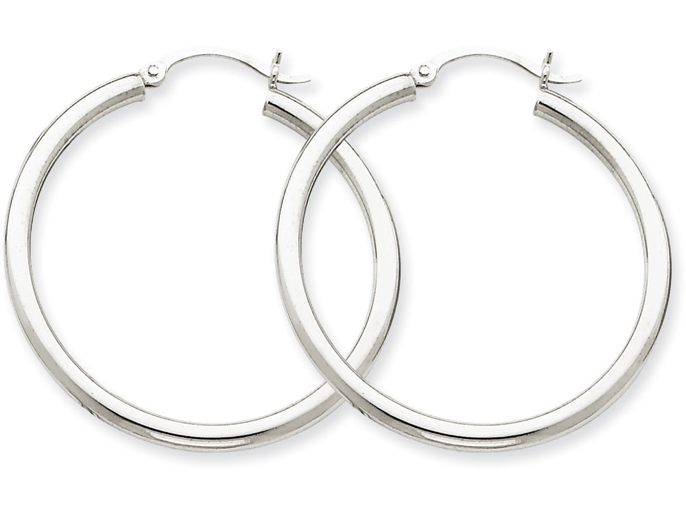 FJC Finejewelers 14k White Gold 2.5mm Round Hoop Earrings