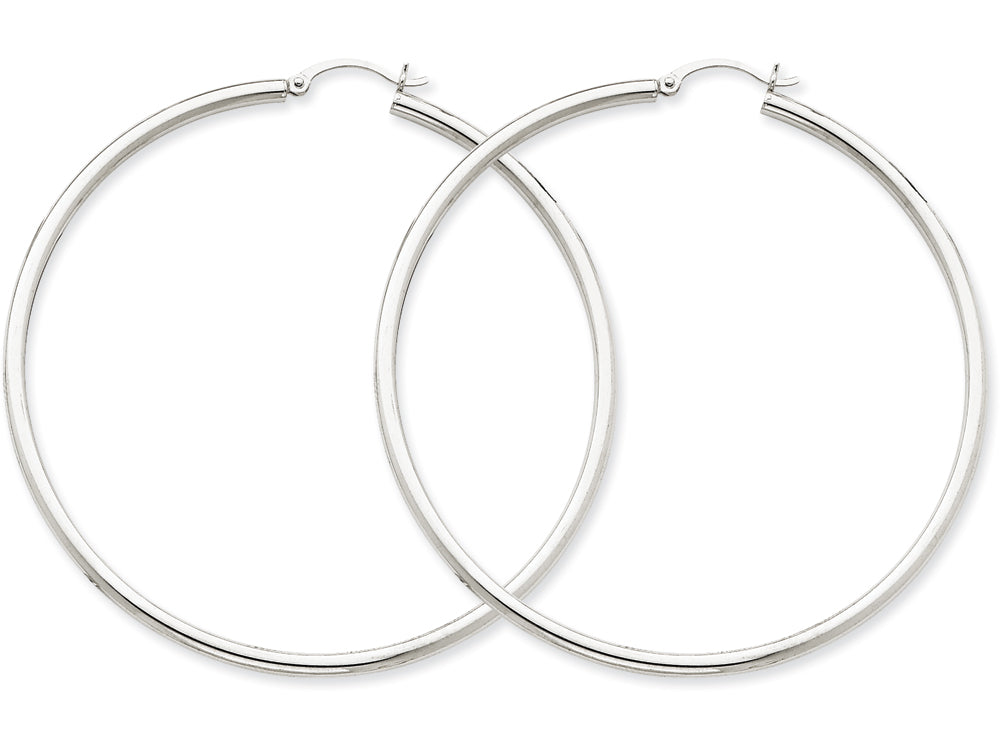 FJC Finejewelers 14k White Gold 2.5mm Round Hoop Earrings