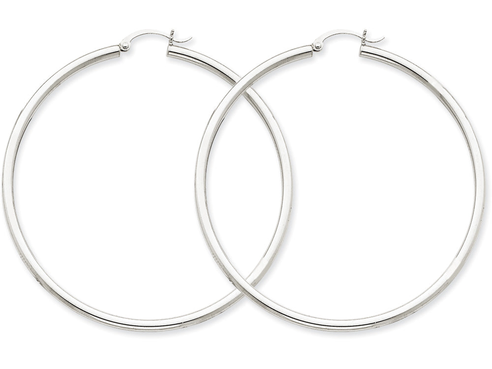 FJC Finejewelers 14k White Gold 2.5mm Round Hoop Earrings