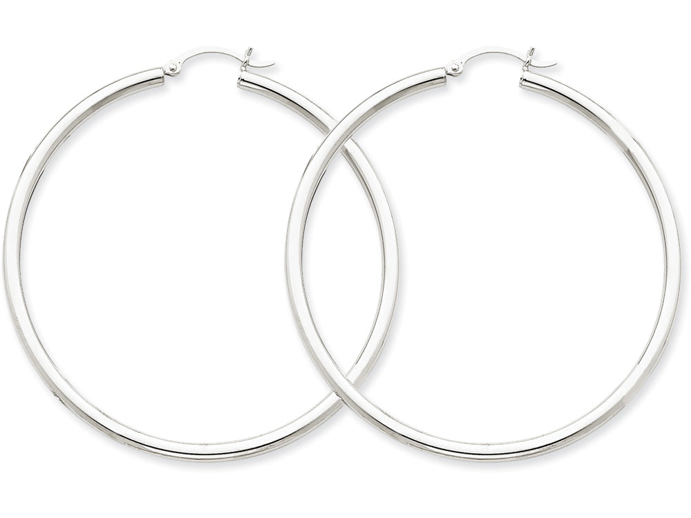 FJC Finejewelers 14k White Gold 2.5mm Round Hoop Earrings