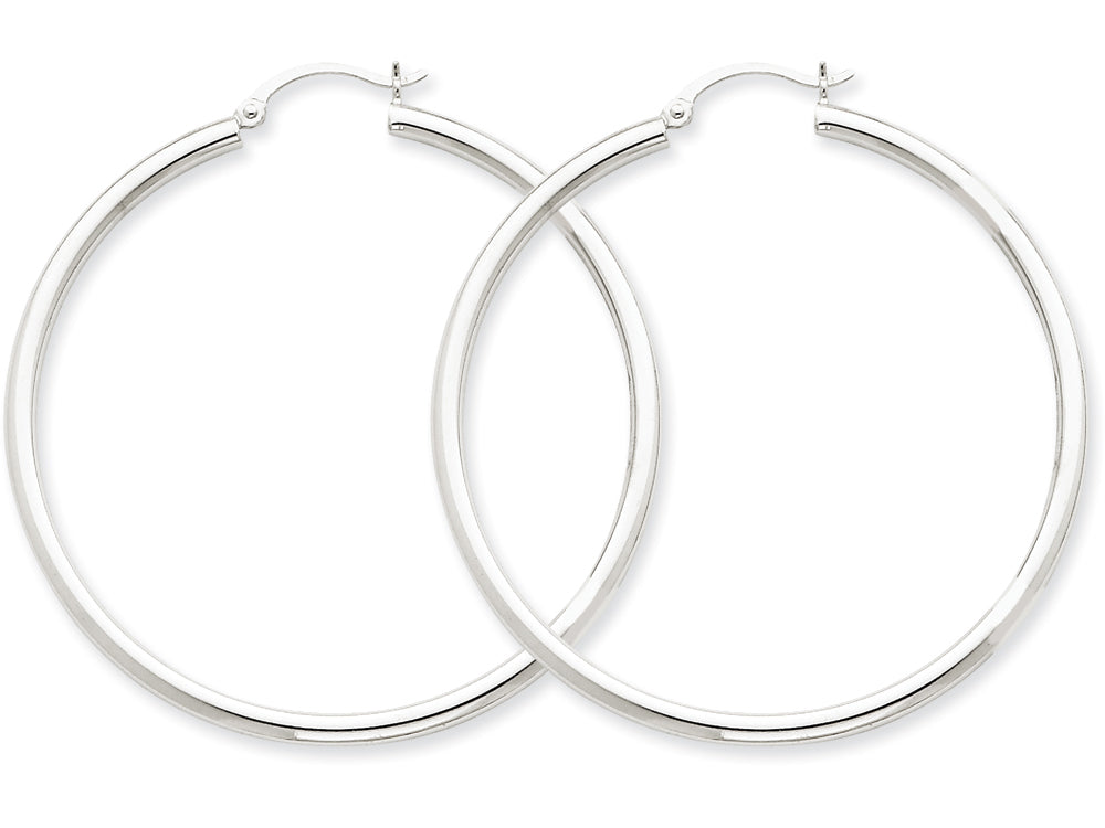 FJC Finejewelers 14k White Gold 2.5mm Round Hoop Earrings