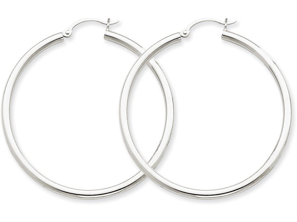 FJC Finejewelers 14k White Gold 2.5mm Round Hoop Earrings