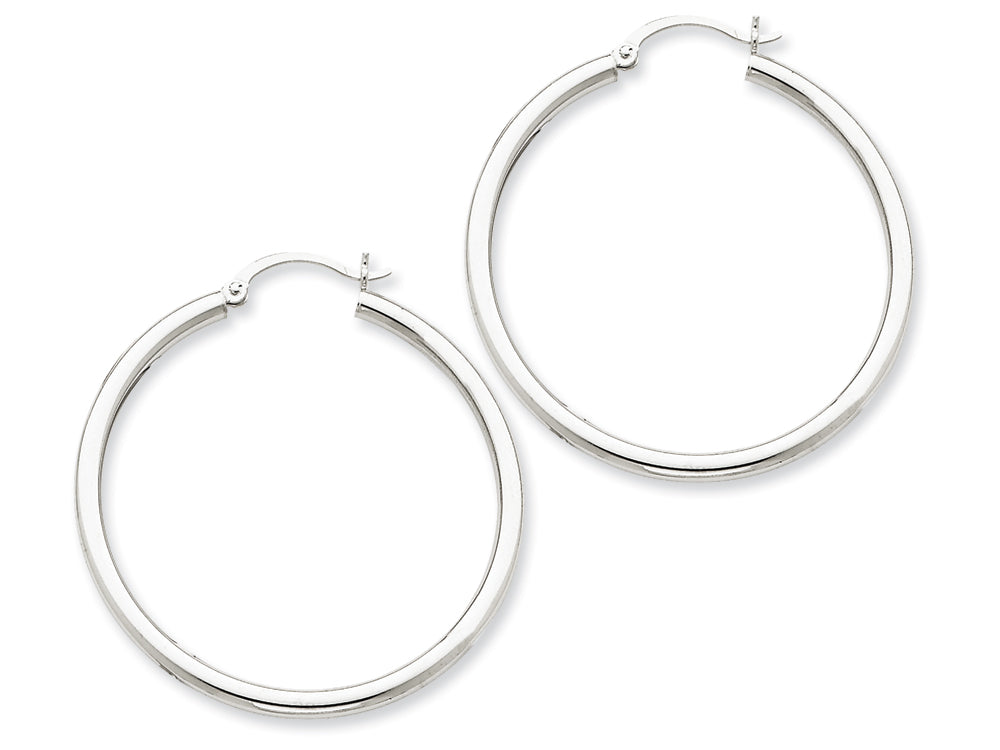 FJC Finejewelers 14k White Gold 2.5mm Round Hoop Earrings