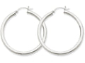 FJC Finejewelers 14k White Gold 3mm Round Hoop Earrings