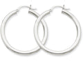 FJC Finejewelers 14k White Gold 3mm Round Hoop Earrings