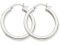 FJC Finejewelers 14k White Gold 3mm Round Hoop Earrings