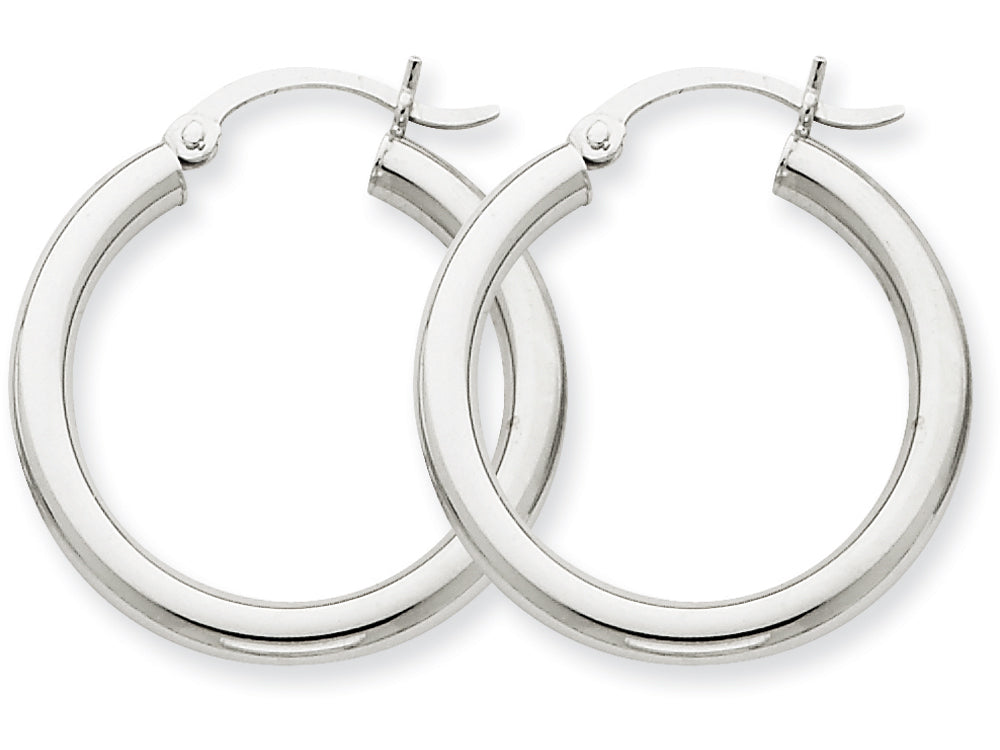 FJC Finejewelers 14k White Gold 3mm Round Hoop Earrings