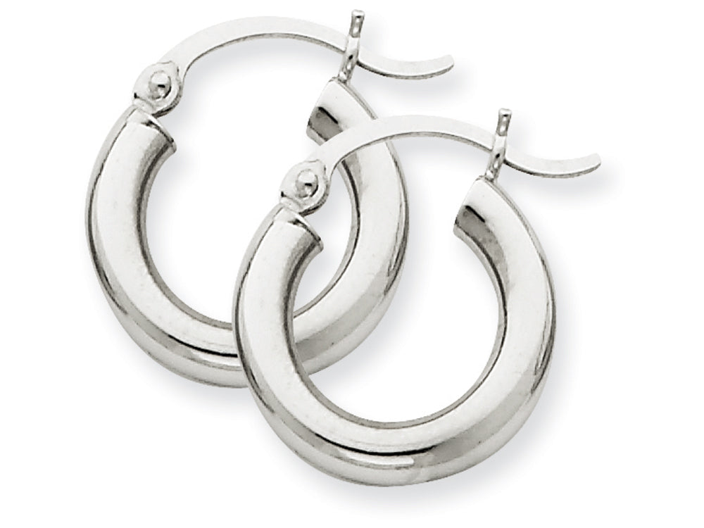 FJC Finejewelers 14k White Gold 3mm Round Hoop Earrings