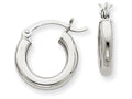 FJC Finejewelers 14k White Gold 3mm Round Hoop Earrings