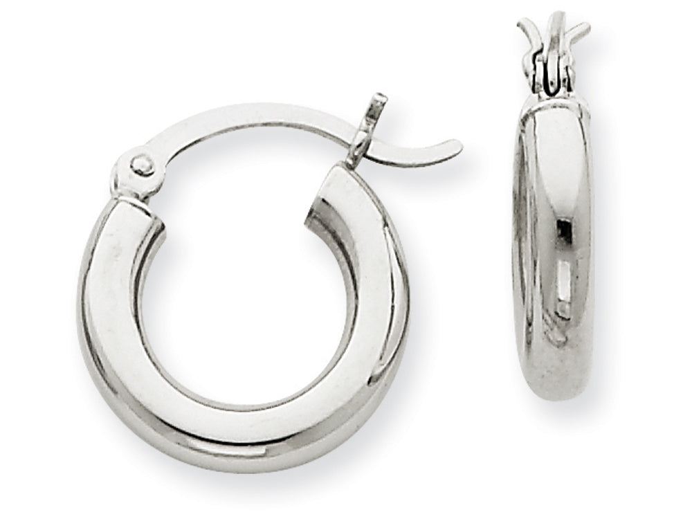 FJC Finejewelers 14k White Gold 3mm Round Hoop Earrings