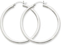 FJC Finejewelers 14k White Gold 3mm Round Hoop Earrings