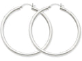 FJC Finejewelers 14k White Gold 3mm Round Hoop Earrings