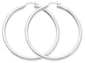 FJC Finejewelers 14k White Gold 3mm Round Hoop Earrings