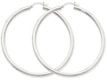 FJC Finejewelers 14k White Gold 3mm Round Hoop Earrings