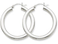 FJC Finejewelers 14k White Gold 4mm X 35mm Tube Hoop Earrings