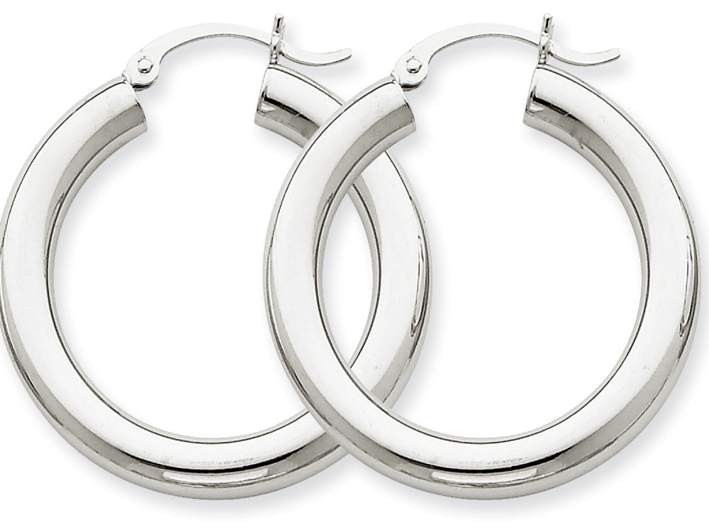 FJC Finejewelers 14k White Gold 4mm X 30mm Tube Hoop Earrings