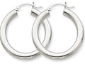 FJC Finejewelers 14k White Gold 4mm X 30mm Tube Hoop Earrings