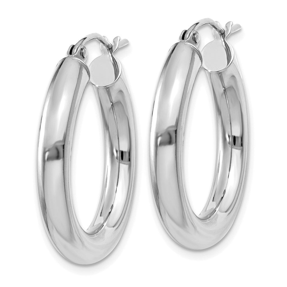 FJC Finejewelers 14k White Gold 4mm X 25mm Tube Hoop Earrings