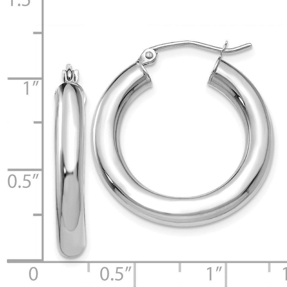 FJC Finejewelers 14k White Gold 4mm X 25mm Tube Hoop Earrings