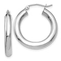 FJC Finejewelers 14k White Gold 4mm X 25mm Tube Hoop Earrings