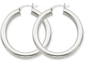 FJC Finejewelers 14k White Gold Polished 5mm Tube Hoop Earrings