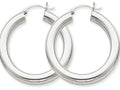 FJC Finejewelers 14k White Gold Polished 5mm Tube Hoop Earrings