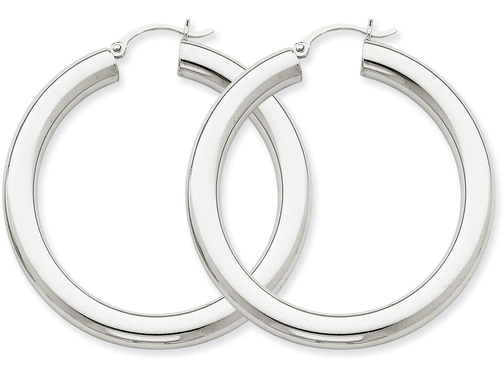 FJC Finejewelers 14k White Gold Polished 5mm Tube Hoop Earrings