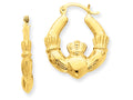 FJC Finejewelers 14k Yellow Gold Polished Claddagh Hoop Earrings