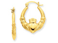 FJC Finejewelers 14k Yellow Gold Polished Claddagh Hoop Earrings
