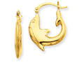 FJC Finejewelers 14k Yellow Gold Polished Dolphin Hoop Earrings