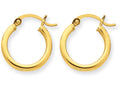 FJC Finejewelers 14k Yellow Gold Polished 2mm Round Hoop Earrings