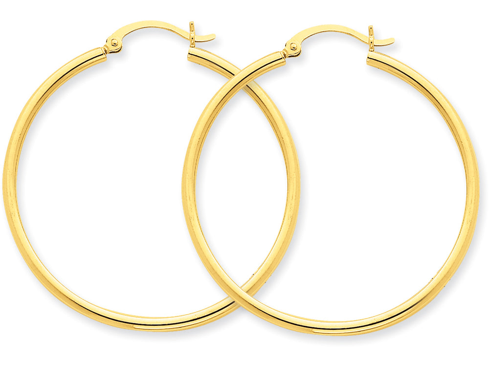 FJC Finejewelers 14k Yellow Gold Polished 2mm Round Hoop Earrings