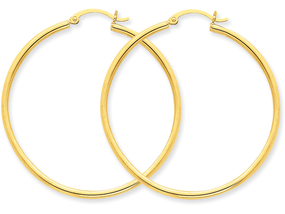 FJC Finejewelers 14k Yellow Gold Polished 2mm Round Hoop Earrings