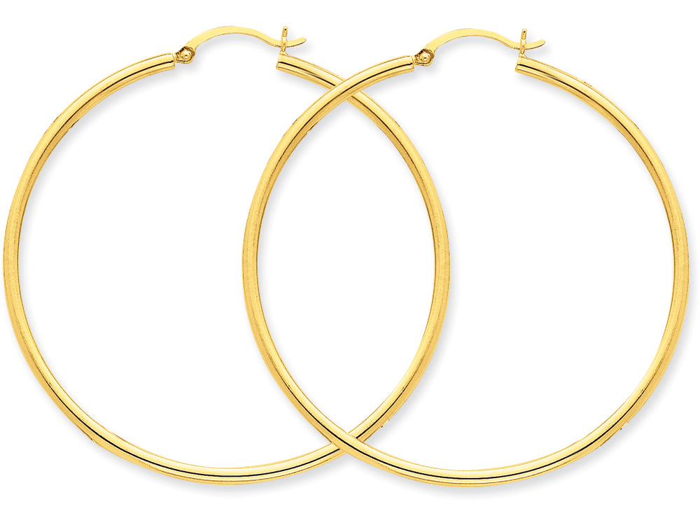 FJC Finejewelers 14k Yellow Gold Polished 2mm Round Hoop Earrings