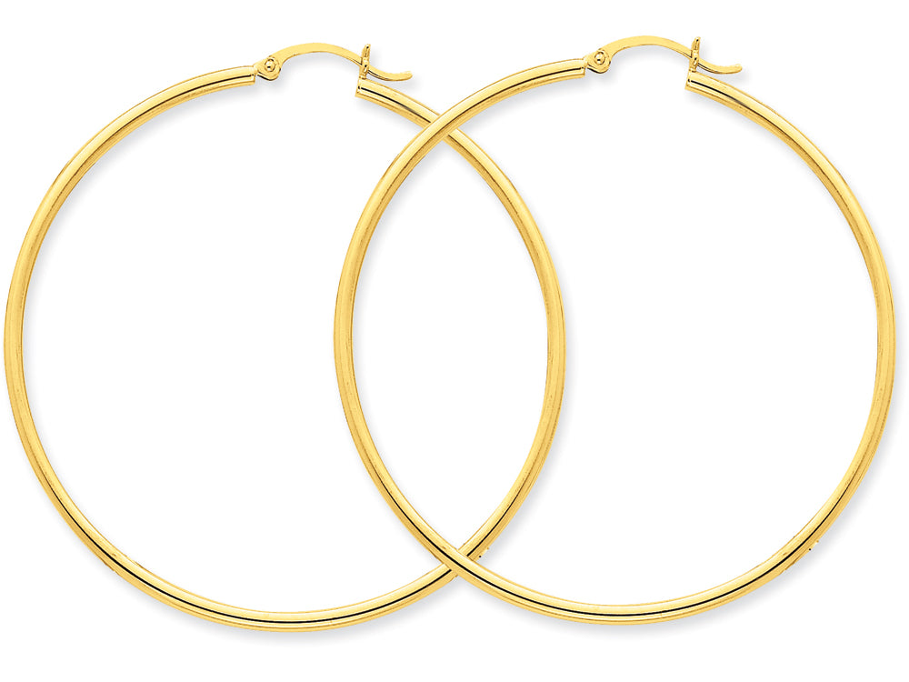 FJC Finejewelers 14k Yellow Gold Polished 2mm Round Hoop Earrings