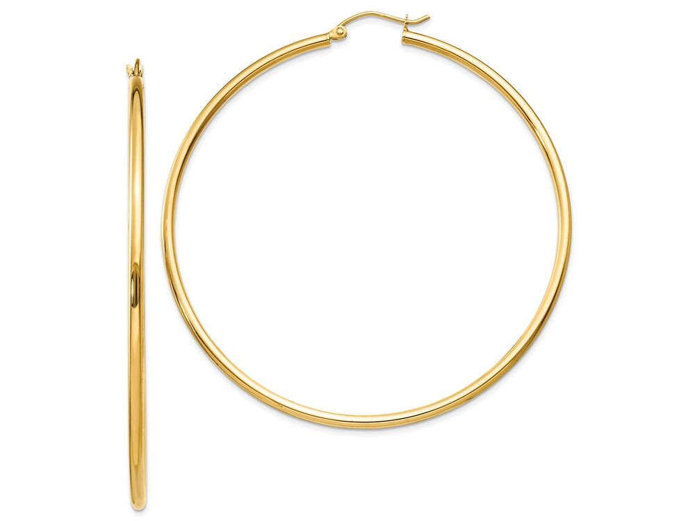 FJC Finejewelers 14k Yellow Gold Polished 2mm Round Hoop Earrings