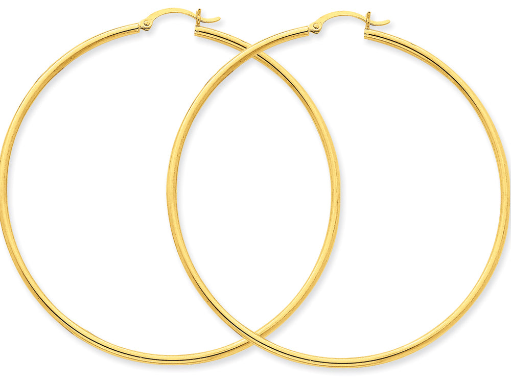 FJC Finejewelers 14k Yellow Gold Polished 2mm Round Hoop Earrings