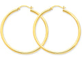 FJC Finejewelers 14k Yellow Gold Polished 2.5mm Round Hoop Earrings