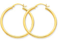 FJC Finejewelers 14k Yellow Gold Polished 2.5mm Round Hoop Earrings
