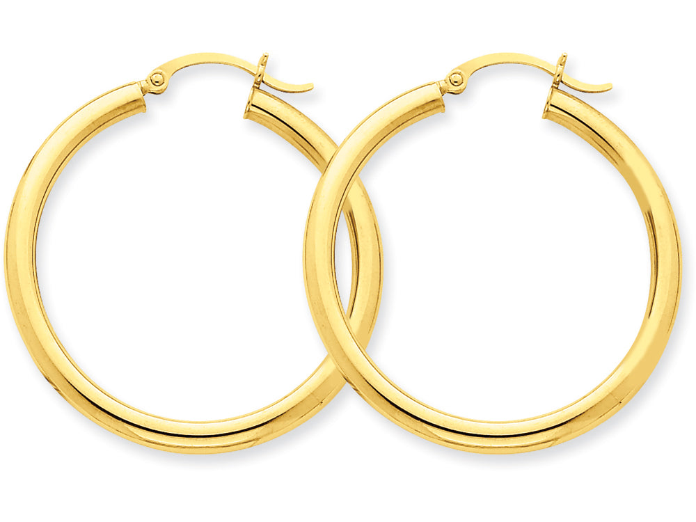 FJC Finejewelers 14k Yellow Gold Polished 3mm Round Hoop Earrings