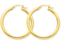 FJC Finejewelers 14k Yellow Gold Polished 3mm Round Hoop Earrings