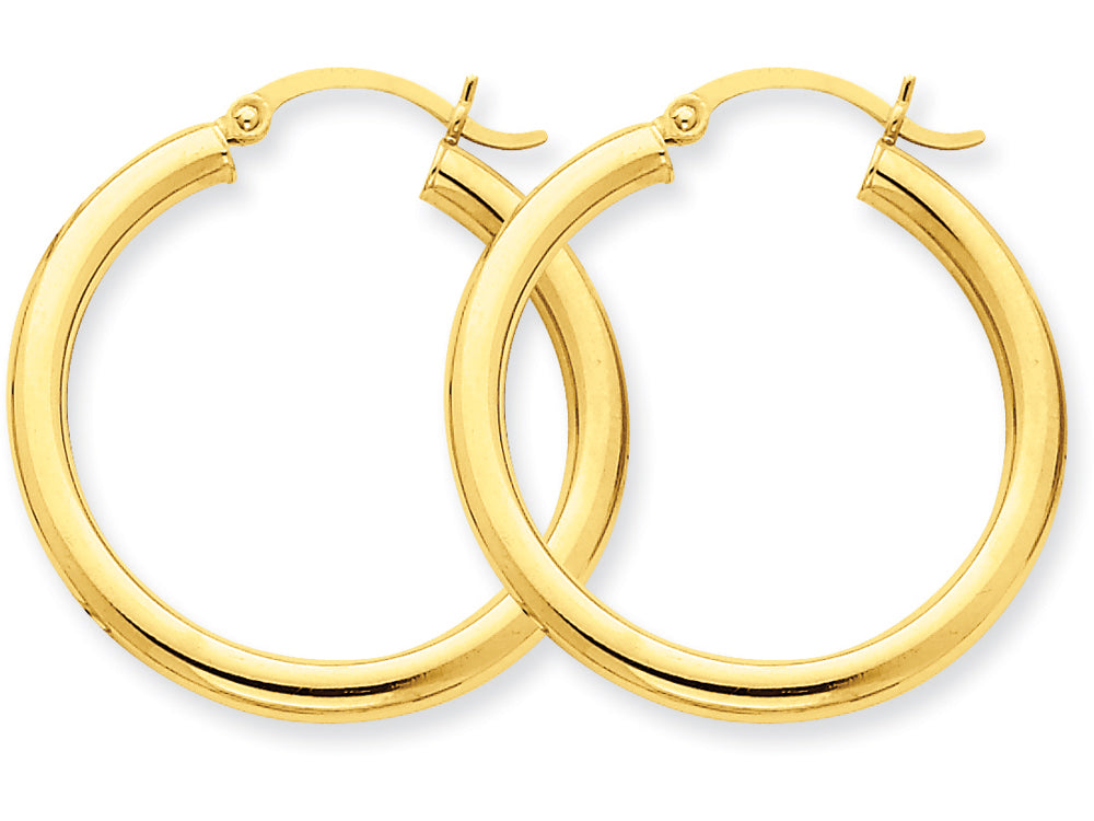 FJC Finejewelers 14k Yellow Gold Polished 3mm Round Hoop Earrings