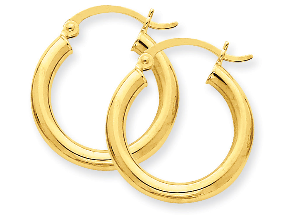 FJC Finejewelers 14k Yellow Gold Polished 3mm Round Hoop Earrings
