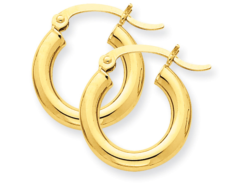 FJC Finejewelers 14k Yellow Gold Polished 3mm Round Hoop Earrings