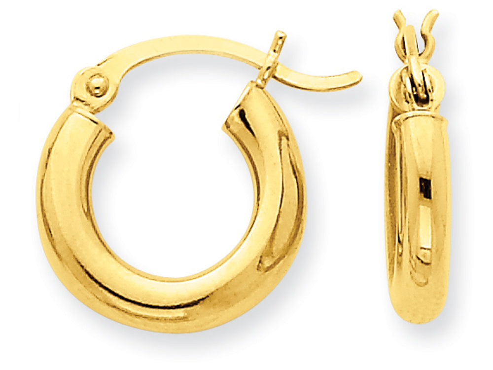 FJC Finejewelers 14k Yellow Gold Polished 3mm Round Hoop Earrings