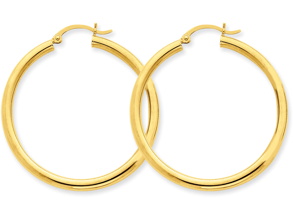 FJC Finejewelers 14k Yellow Gold Polished 3mm Round Hoop Earrings