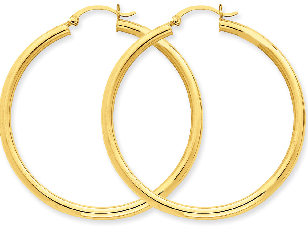 FJC Finejewelers 14k Yellow Gold Polished 3mm Round Hoop Earrings