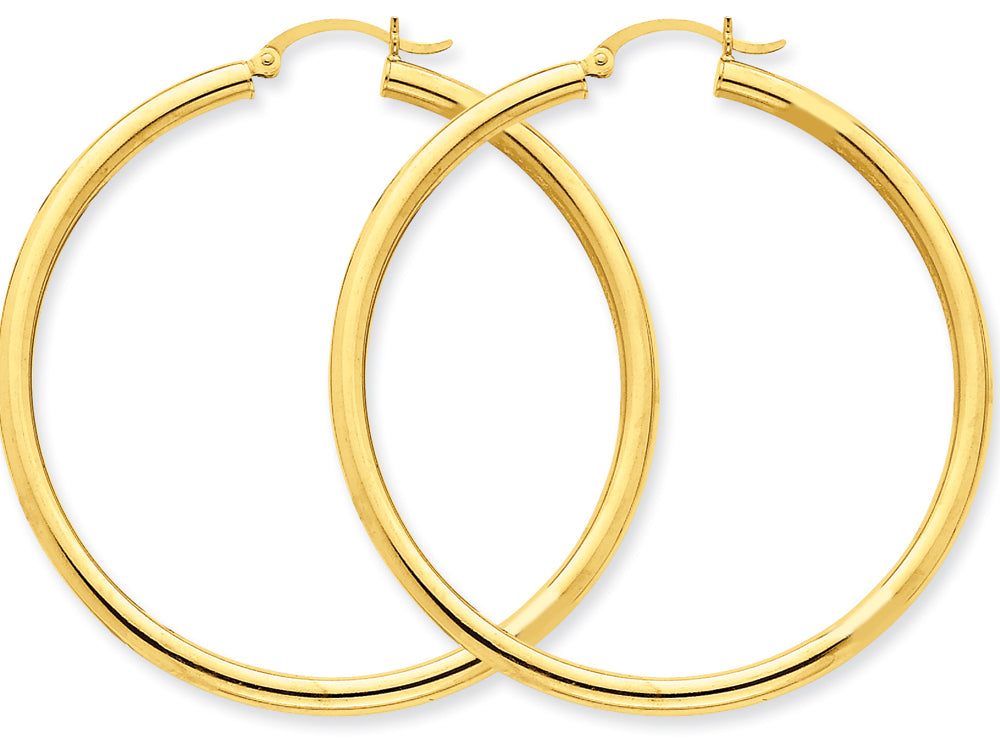 FJC Finejewelers 14k Yellow Gold Polished 3mm Round Hoop Earrings