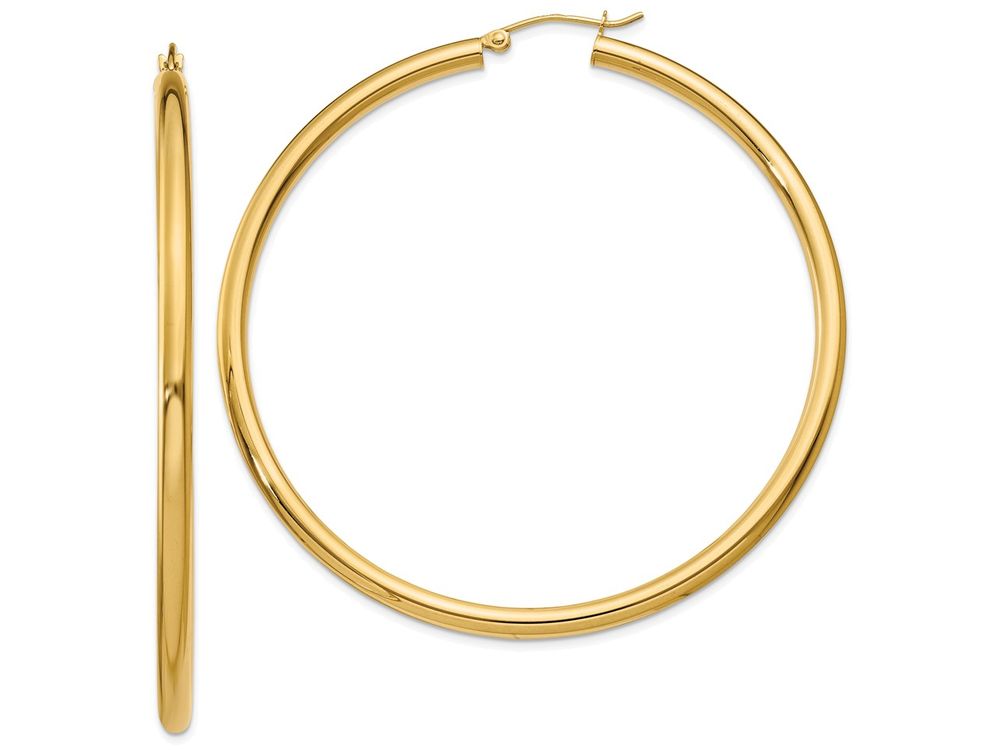 FJC Finejewelers 14k Yellow Gold Polished 3mm Round Hoop Earrings